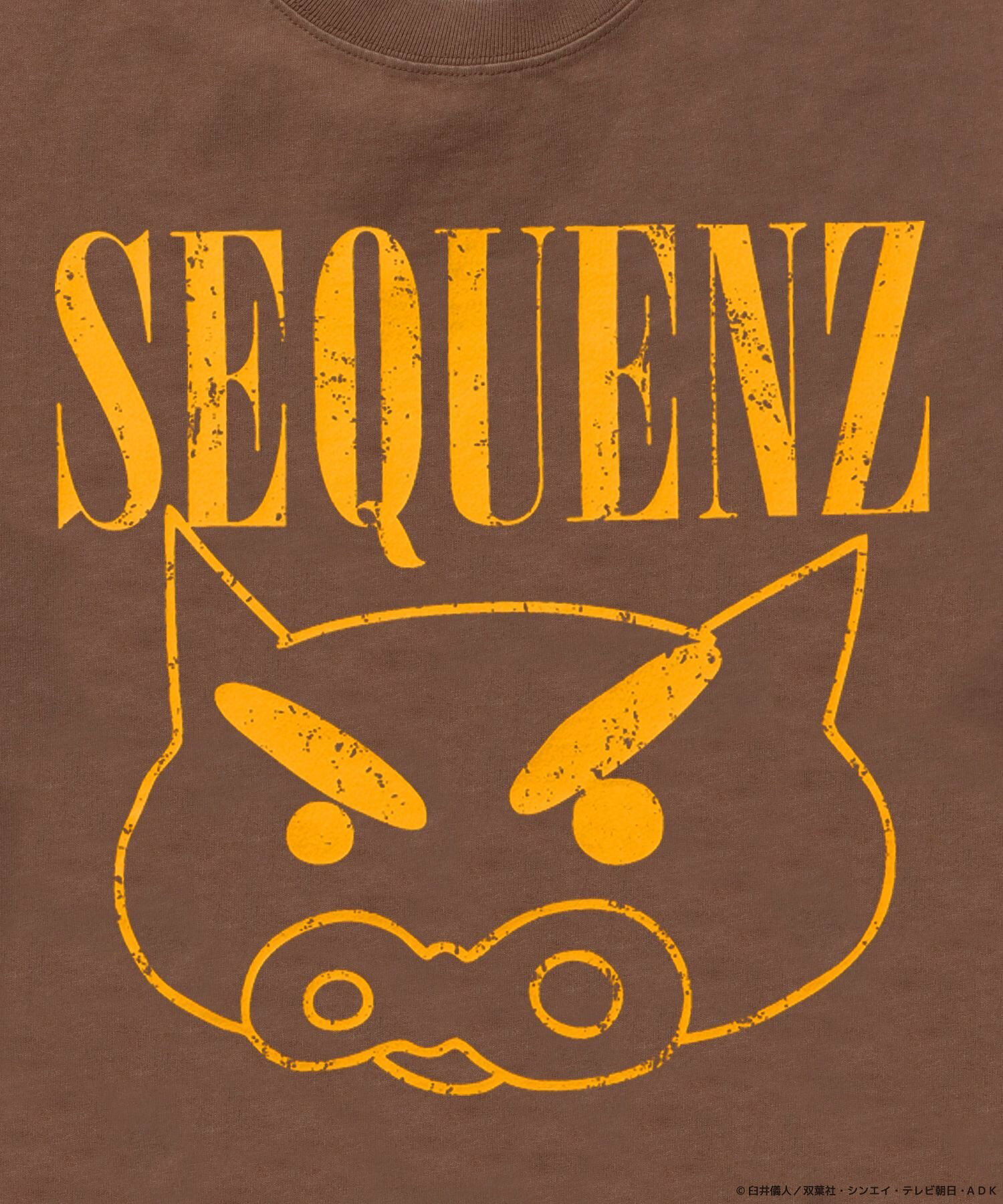 【SEQUENZ】CS BURIBURI FADE S/S TEE / クレヨンしんちゃん 半袖Tシャツ クルーネック ワンポイント バックプリント